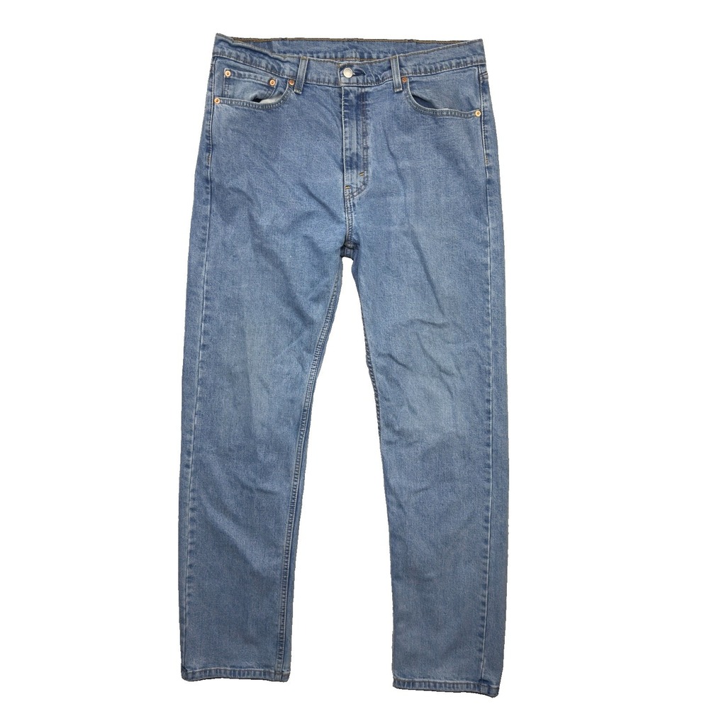 Levi's 505 Jeans Men's 38x34 Regular Fit Straight Leg Medium Wash Blue Denim